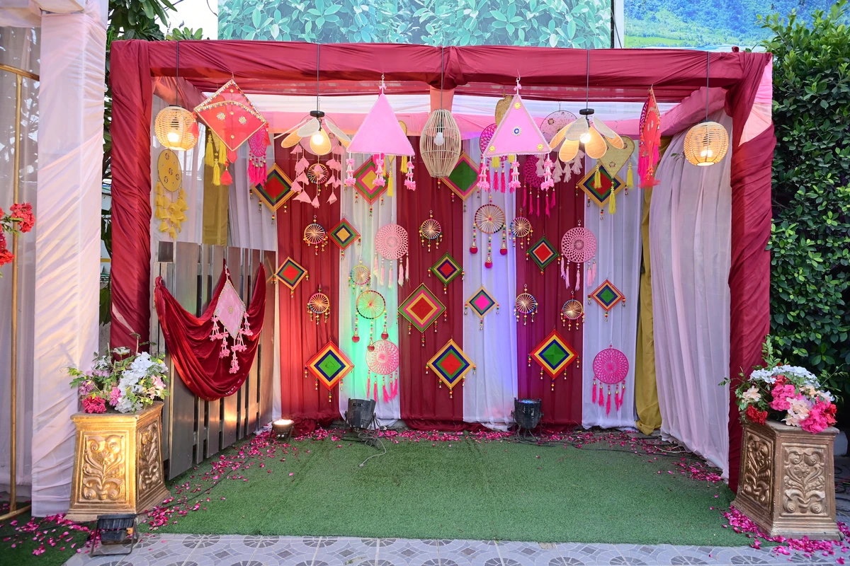 Vibrant Yellow Marigold Haldi Stage Ceremony Delhi NCR