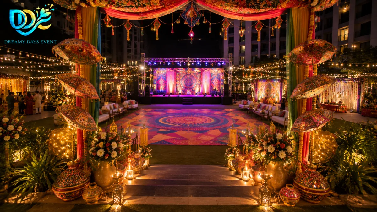 Navratri and Dandiya night decoration setup in Gurgaon